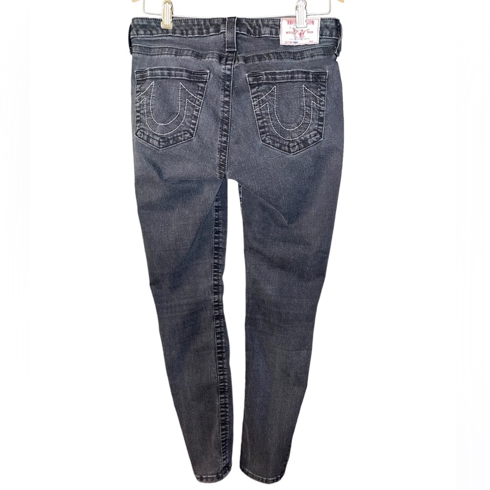 True Religion Skinny Stretch Denim Jeans W702077F68 Black Rinse Woman’s Size 31